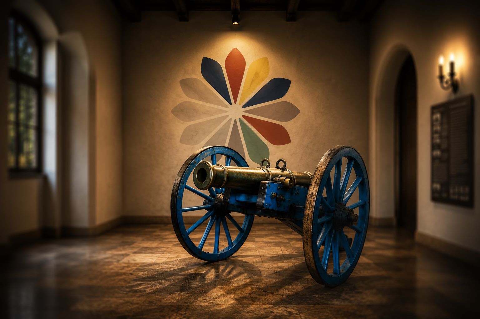 Kanone im Ausstellungsraum